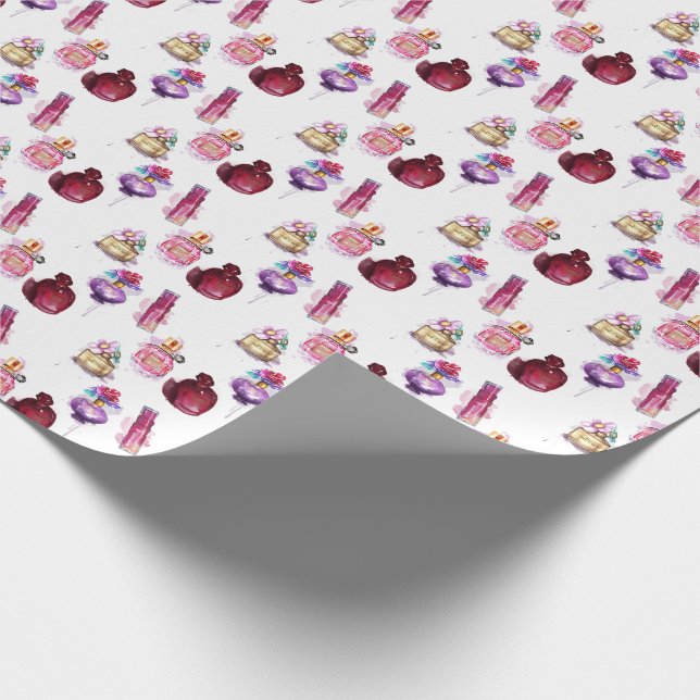 Papel De Presente Garrafas de Perfume de Aquarela (Ponta)