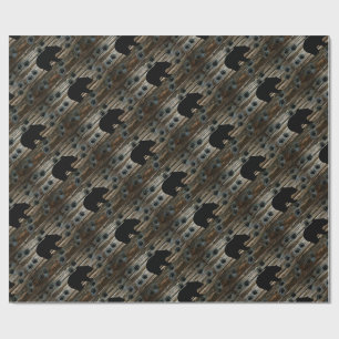 Papel De Presente Garras Negras, Ursos Negros - Madeira Rústica