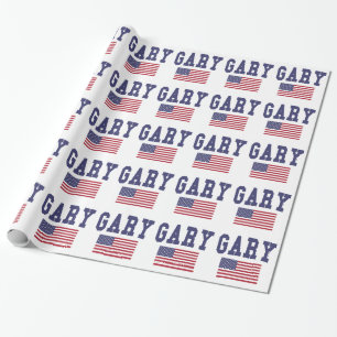 Papel De Presente Gary US Flag
