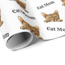 Gata Laranja Mãe Aquarela Padrão Abissínio 