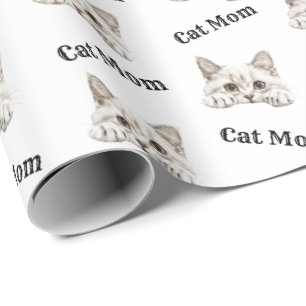 Papel De Presente Gata Mãe Espiando o Padrão Colorpoint Shorthair