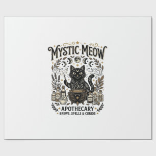 Papel De Presente Gata Mística Meow Bruxa Apotecária Mística Gata Vi