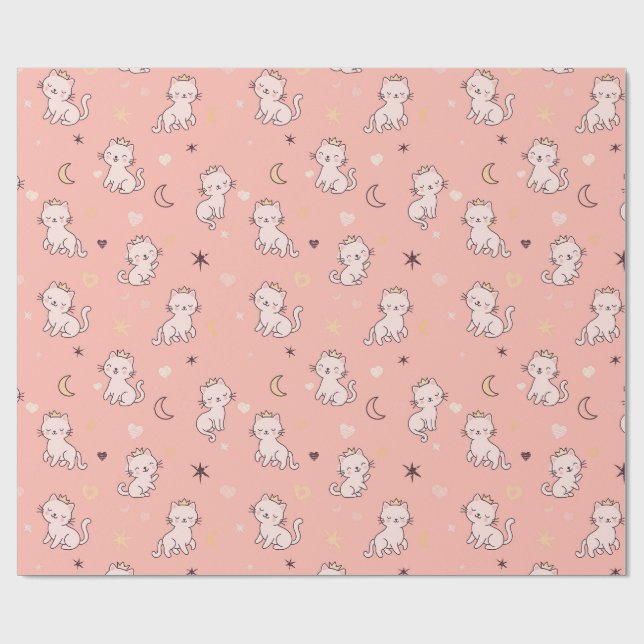 Papel De Presente Gata Princesa Fofa (Aberto)