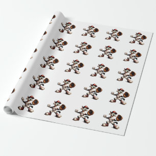 Papel De Presente Gatinho De Beisebol Enrola Para Cima