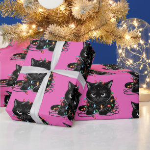 Papel De Presente Gatinho de Natal