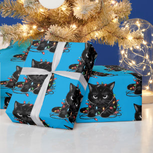 Papel De Presente Gatinho de Natal