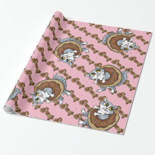 Papel De Presente Gatinho doce Rosquinha