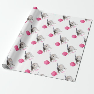 Papel De Presente Gatinho engraçado adorável Low Poly gracioso