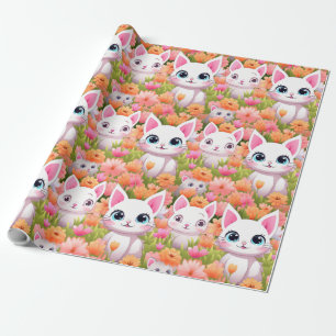 Papel De Presente Gatinho rosa Kawaii