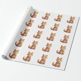 Papel De Presente Gatinho Tocando Guitarra