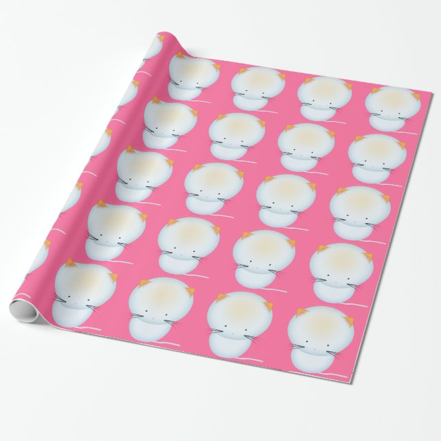 Papel de Presente Gatinhos Brancos (Desenrolado)