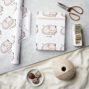 Papel De Presente Gato adormecido bonito - Presente para crianças