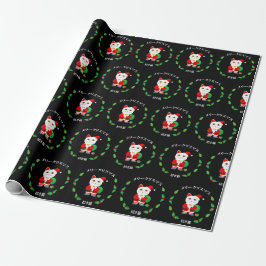 Papel De Presente Gato afortunado com grinalda do Natal