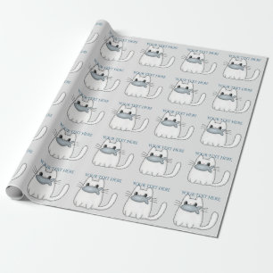 Papel De Presente Gato bonito com o prêmio Peixe