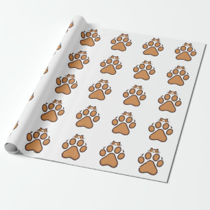 Papel De Presente Gato Bonito Escondendo em Impressão de Pata - Ilus