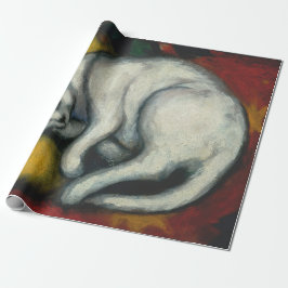 Papel De Presente Gato Branco