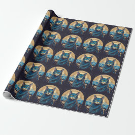 Papel De Presente Gato Cymric com cenário de montanha em destaque