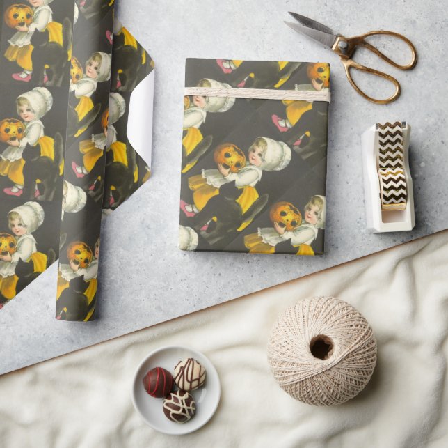 Papel De Presente Gato-de-abóbora-de-abóbora (Artesanato)