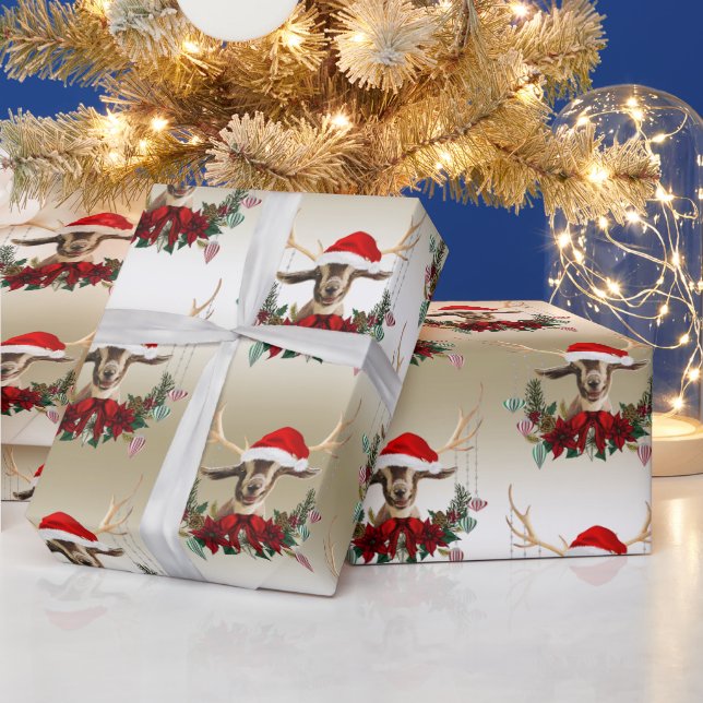 Papel De Presente Gato de Cabra de Natal Toggenburg Baby Goat (Feriados)