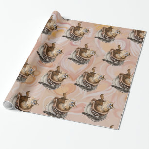 Papel De Presente Gato de café