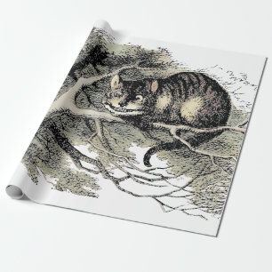 Papel De Presente Gato de Cheshire Alice Mundo das Maravilhas Clássi
