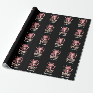 Papel De Presente Gato de Chill Bonito na Design da Trendy Beat