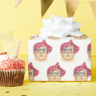 Papel De Presente gato de gato malhado com vidros