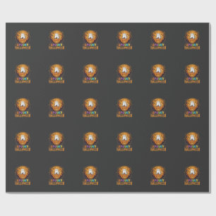Papel De Presente Gato de Halloween Abóbora Lua Design Vintage