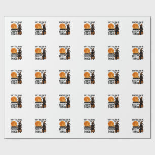 Papel De Presente Gato de Halloween Coisas Assustadoras Bruxa Divert
