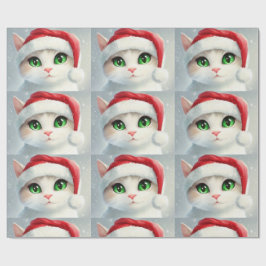 Papel De Presente Gato de Natal 