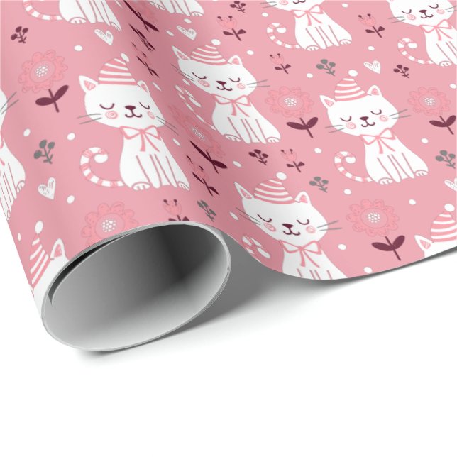 Papel De Presente Gato de Natal (Ponta do rolo)