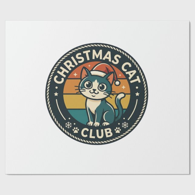 Papel De Presente Gato de Natal Design de Gatinho Fofo - Clube do Ga (Aberto)