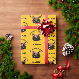 Papel De Presente Gato de Natal Engraçado