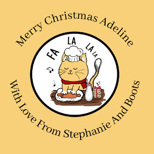 Papel De Presente Gato De Natal Engraçado Personalizado Em Amarelo P