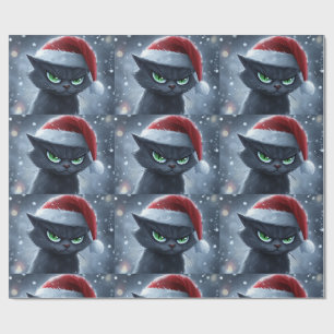 Papel De Presente Gato de Natal Sr. Cara Amarrada