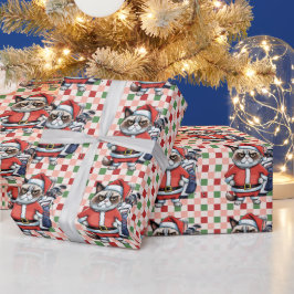 Papel De Presente Gato de Papais noeis de Golfe com pano de fundo de