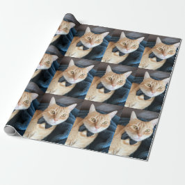 Papel De Presente Gato do laço
