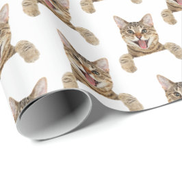 Papel De Presente gato-do-mato branco