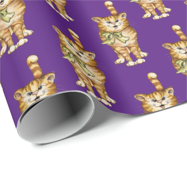 Papel De Presente gato-do-mato-roxo (Ponta do rolo)