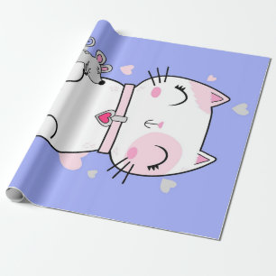 Papel De Presente Gato E Rato Melhor Amigo Para O Banquete