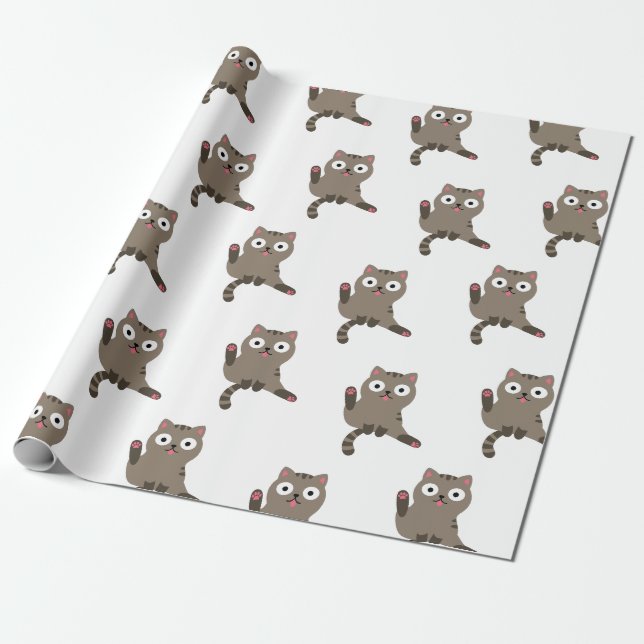 Papel De Presente Gato Engraçado (Desenrolado)