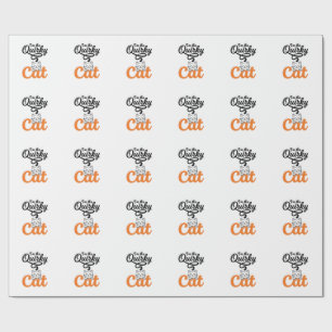 Papel De Presente Gato Excêntrico Gravação Vintage Design Amante de