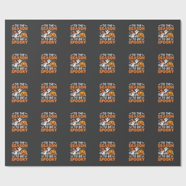 Papel De Presente Gato Fantasma Abóbora Temporada Assustadora de Hal (Aberto)