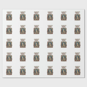 Papel De Presente Gato Floral Elegante Arte Nova Vetorial Vintage