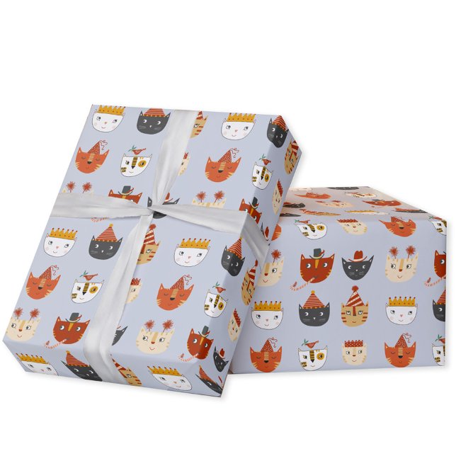 Papel De Presente Gato Gato Gato Gato (Cute kitty cat pattern gift wrap paper roll)