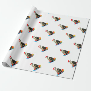 Papel De Presente Gato Merlin do Natal Fofo