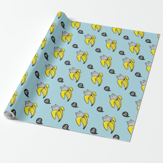 Papel De Presente Gato na banana (Desenrolado)