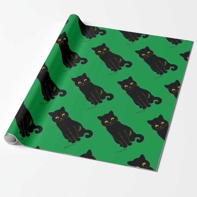 Papel De Presente Gato negro, Louis Wain (Desenrolado)