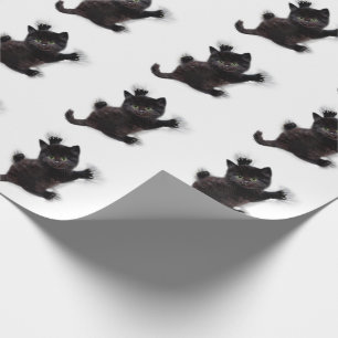 Papel De Presente Gato Negro Subindo Nas Costas Humanas