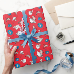 Papel De Presente Gato no Chapéu   O Peixe Padrão Vermelho